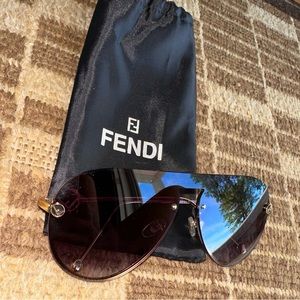 Faux Designer Sunglasses - Dark Purple Lenses with Gold Frame